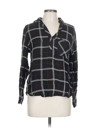 Pre-owned New York And Company Long Sleeve Button Down Shirt In Black