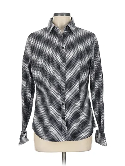 Pre-owned New York And Company Long Sleeve Button Down Shirt In Gray
