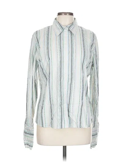 Pre-owned New York And Company Long Sleeve Button Down Shirt In White