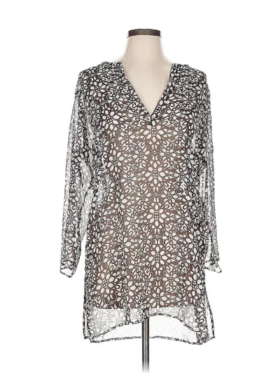 Pre-owned New York And Company Long Sleeve T-shirt In Silver