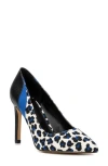 New York And Company Madison Leopard Reptile Embossed Pump In Black/blue