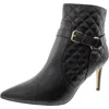 New York And Company Magdalena Womens Textured Man Made Ankle Boots In Black