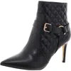 New York And Company Magdalena Womens Textured Man Made Ankle Boots In Black