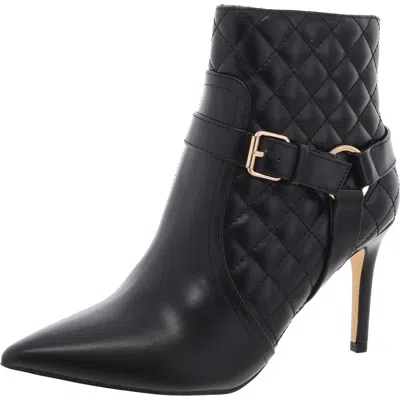 New York And Company Magdalena Womens Textured Man Made Ankle Boots In Black