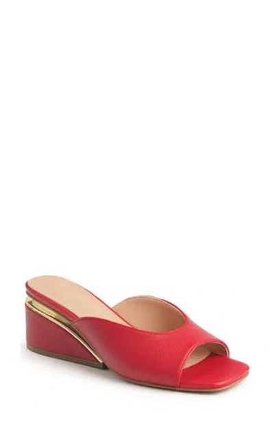 New York And Company Malany Wedge Slide Sandal In Red
