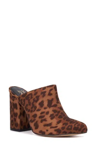 New York And Company Maya Block Heel Mule In Animal Print