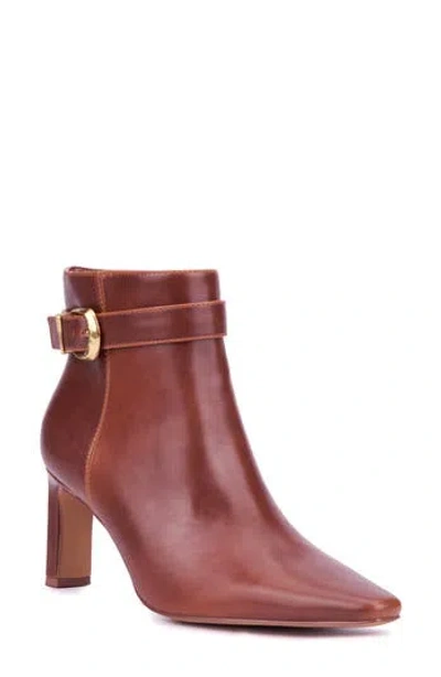 New York And Company Mckenzie Snip Toe Bootie In Dark Cognac