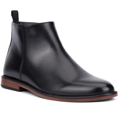 New York And Company Mens Solid Faux Leather Chelsea Boots In Black