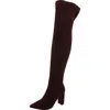New York And Company Monia Womens Faux Suede Heels Over-the-knee Boots In Gold