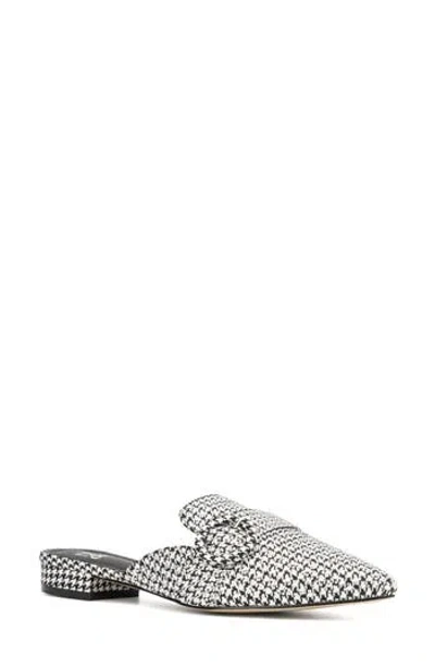 New York And Company Olga Houndstooth Mule In Black/white