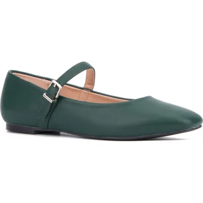 New York And Company Page Mary Jane Ballet Flat In Forest Green