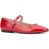 New York And Company Womens Solid Man Made Ballet Flats In Red Patent