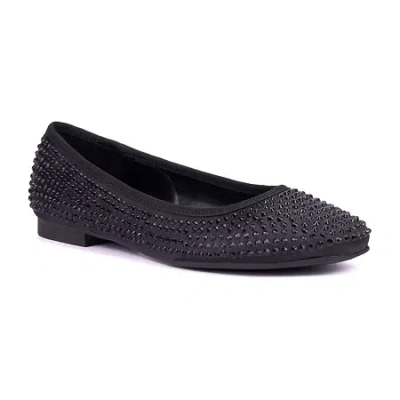 New York And Company Palmira Womens Square Ballet Flats In Black