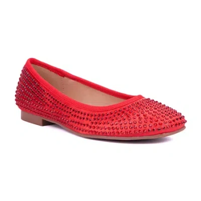 New York And Company Palmira Womens Square Ballet Flats In Red