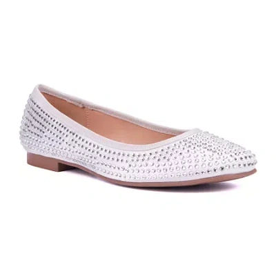 New York And Company Palmira Womens Square Ballet Flats In Silver
