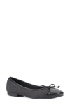 New York And Company Patricia Cap Toe Flat In Black Denim