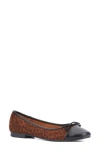 New York And Company Patricia Cap Toe Flat In Leopard