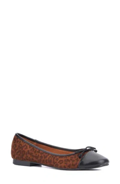 New York And Company Patricia Cap Toe Flat In Leopard