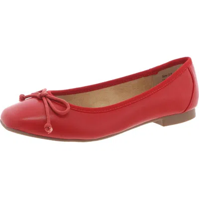 New York And Company Paulina Womens Bow Man Made Ballet Flats In Red