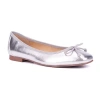 New York And Company Paulina Womens Square Closed Toe Ballet Flats In Silver