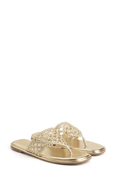 New York And Company Phillipa Woven Slide Sandal In Gold
