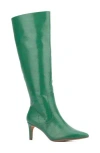 New York And Company Piper Lizard Embossed Boot In Green Lizard