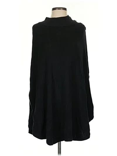 Pre-owned New York And Company Poncho In Black