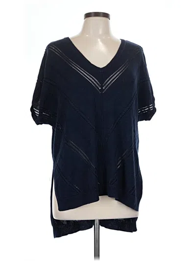 Pre-owned New York And Company Poncho In Blue