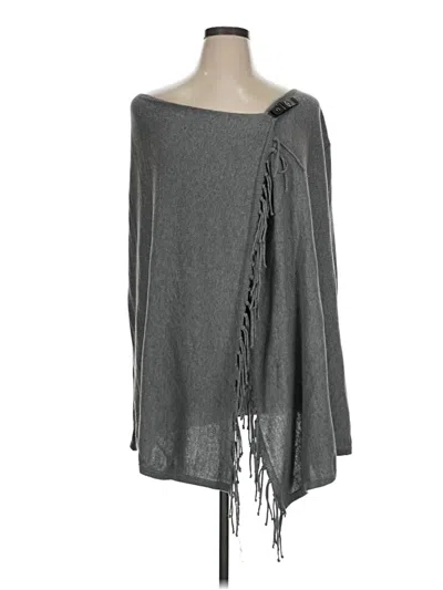 Pre-owned New York And Company Poncho In Gray