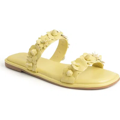 New York And Company Poppy Slide Sandal In Yellow