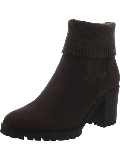 New York And Company Presley Bootie Womens Faux Leather Lugged Sole Booties In Grey