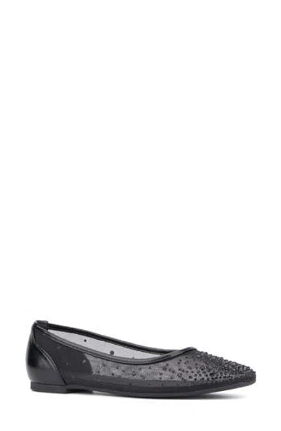 New York And Company Priya Mesh Flat In Black