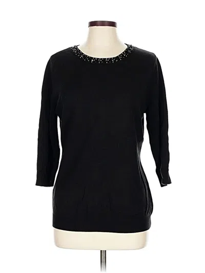 Pre-owned New York And Company Pullover Sweater In Black