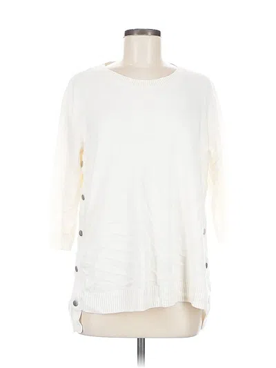 Pre-owned New York And Company Pullover Sweater In White