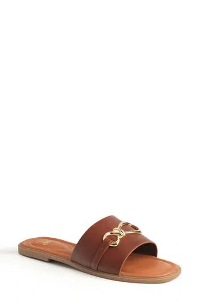 New York And Company Rayla Bit Slide Sandal In Brown
