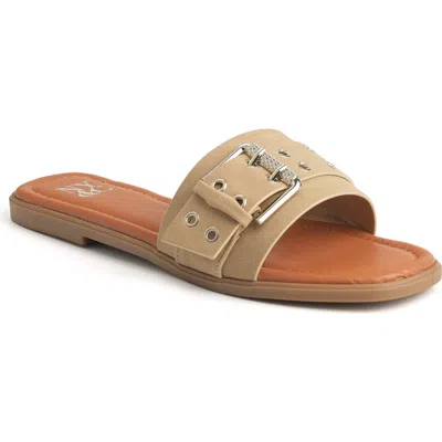 New York And Company Rey Slide Sandal In Brown