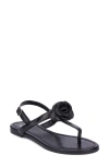 New York And Company Rosette Thong Sandal In Black