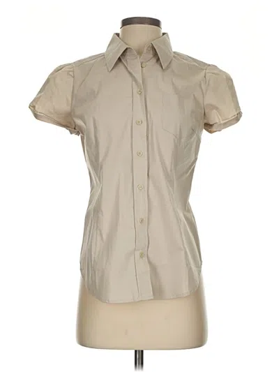 Pre-owned New York And Company Short Sleeve Blouse In Brown