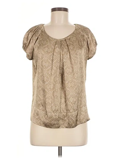 Pre-owned New York And Company Short Sleeve Blouse In Brown