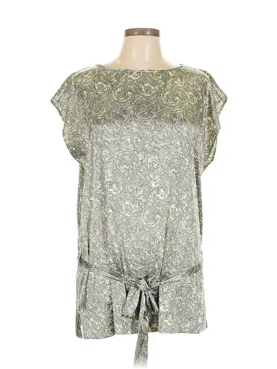 Pre-owned New York And Company Short Sleeve Blouse In Gray