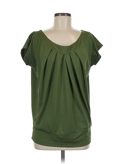 Pre-owned New York And Company Short Sleeve Blouse In Green