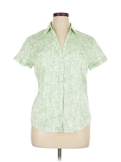 Pre-owned New York And Company Short Sleeve Blouse In Green