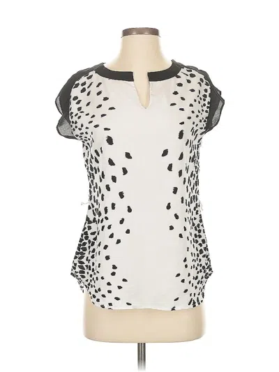 Pre-owned New York And Company Short Sleeve Blouse In Silver