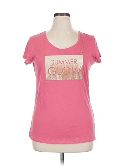Pre-owned New York And Company Short Sleeve T-shirt In Pink