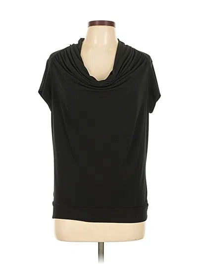 Pre-owned New York And Company Short Sleeve Top Black Cowl Neck Tops