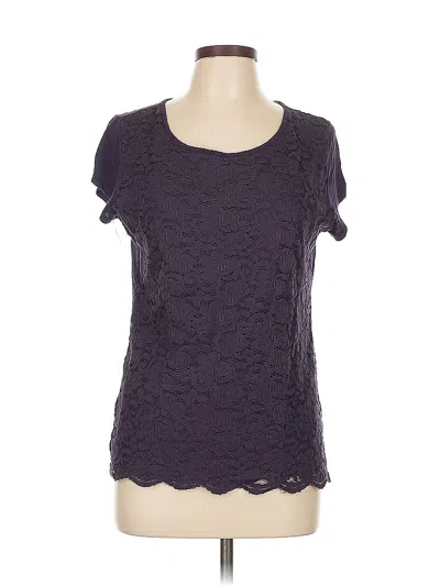 Pre-owned New York And Company Short Sleeve Top Purple Scoop Neck Tops