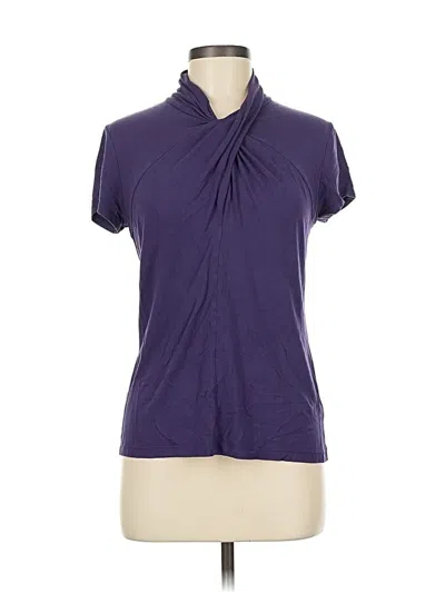 Pre-owned New York And Company Short Sleeve Turtleneck In Purple