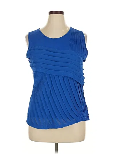 Pre-owned New York And Company Sleeveless Blouse In Blue
