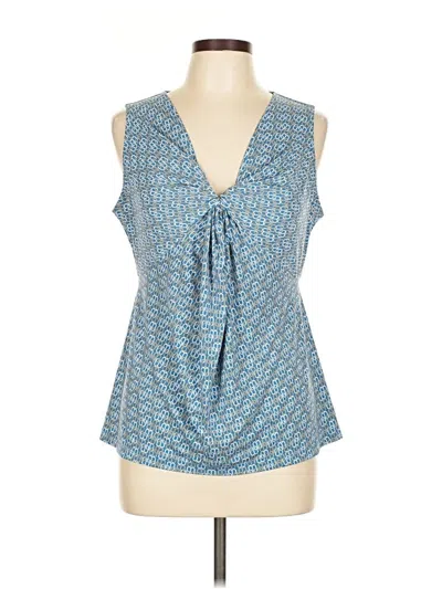 Pre-owned New York And Company Sleeveless Blouse In Blue