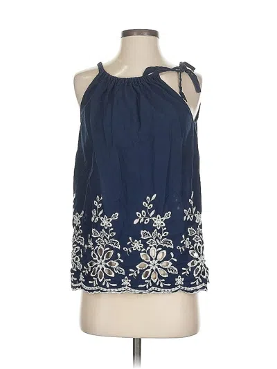 Pre-owned New York And Company Sleeveless Blouse In Blue